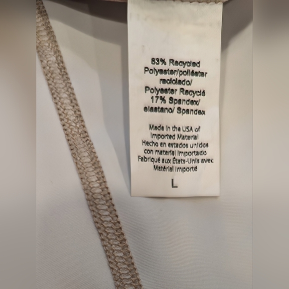 NWT.... BEYOND YOGA Rare Tan Check Flower High Waisted Midi Leggings SIZE L - Picture 9 of 10